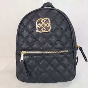 New DAISY FUENTES Black Diamond Quilted Backpack Handbag $88